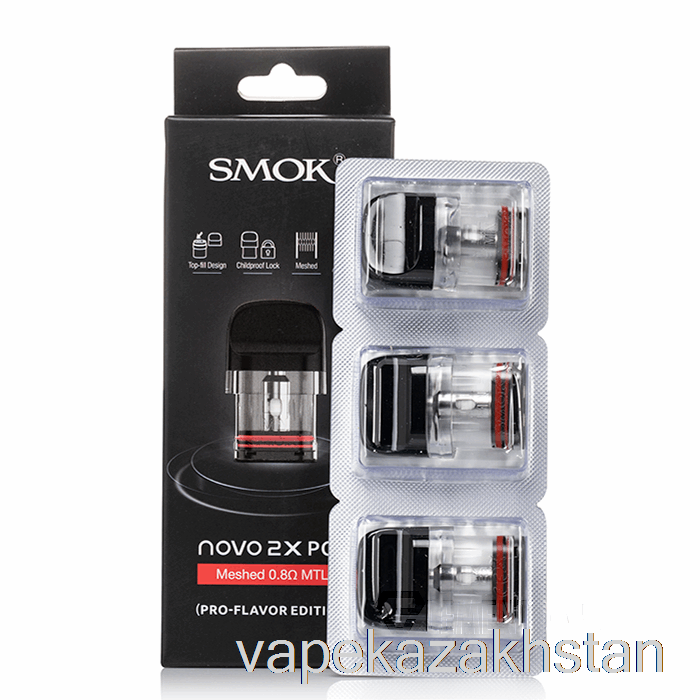 Vape Kazakhstan SMOK NOVO 2X Replacement Pods 0.8ohm Meshed MTL Pods